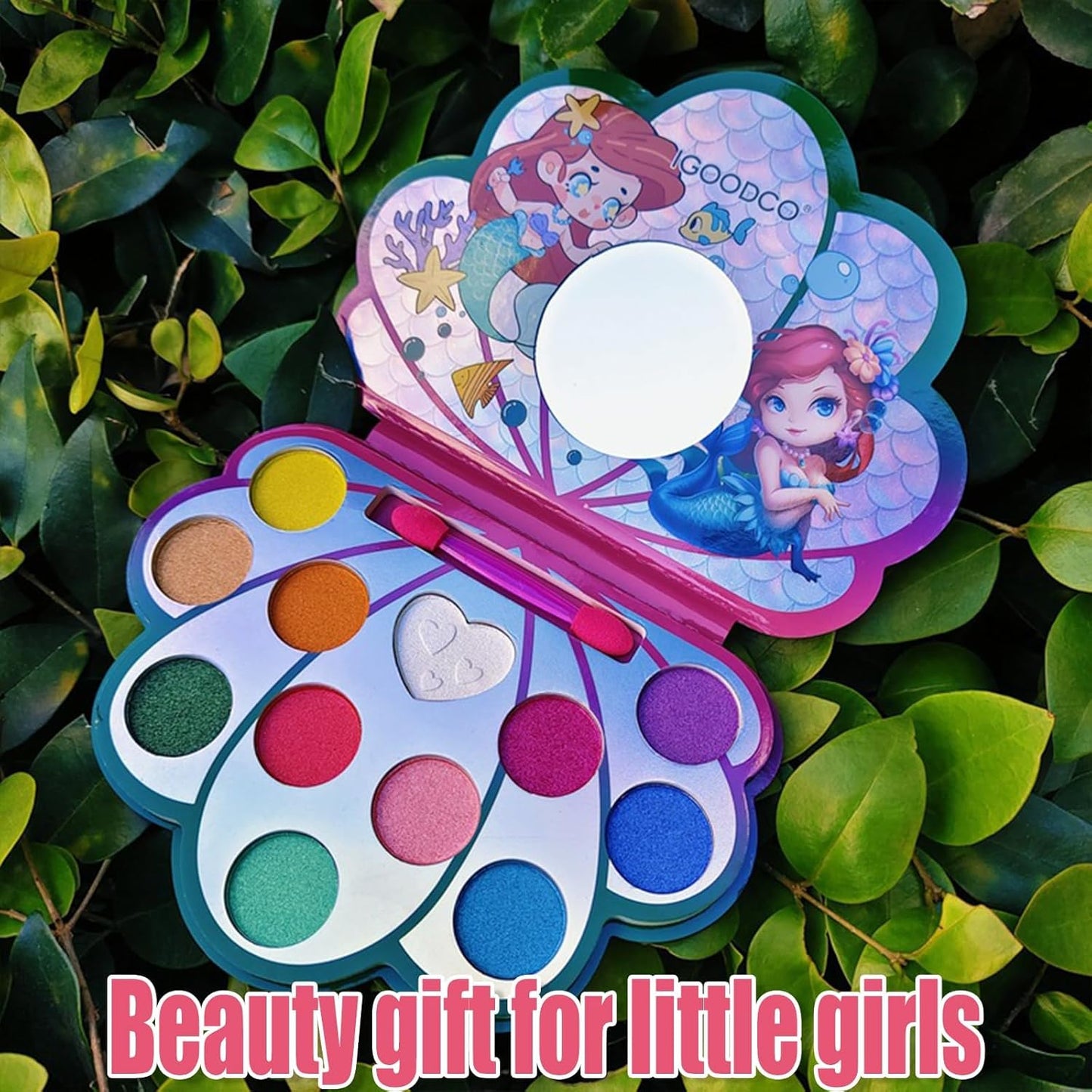12 Colors Kids Makeup Set for Girls, Non-Toxic Kids Cosmetics, Washable Kids MakeUp Set Girl Toy, Princess MakeUp Kit with Brush and Mirror, Christmas Halloween Birthday Makeup Gift for Girls