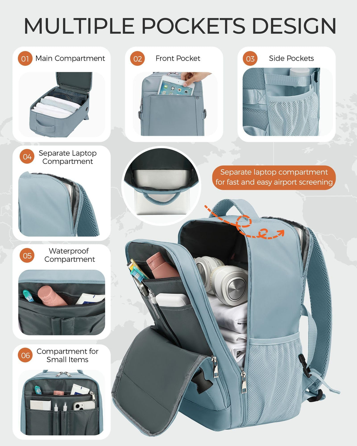 Yankony Ryanair Cabin Bags 40x30x20 Underseat, Travel Backpack Cabin Size