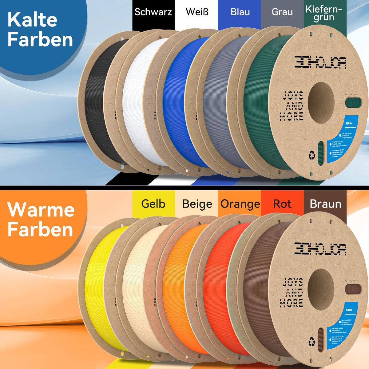 3DHoJor PLA+ PLA Plus Filament 1.75mm 1kg(2.2lbs) for 3D Printers,Yellow
