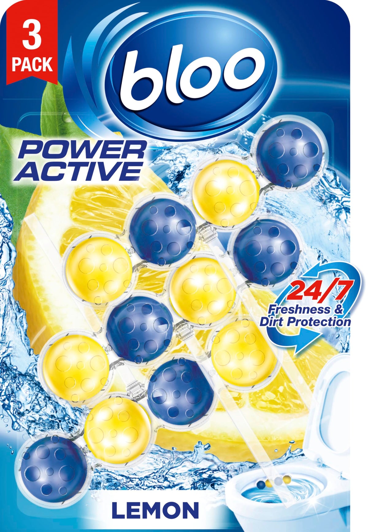 Bloo Power Active Toilet Rim Block & Freshener, Fresh Flowers, Pack of 1