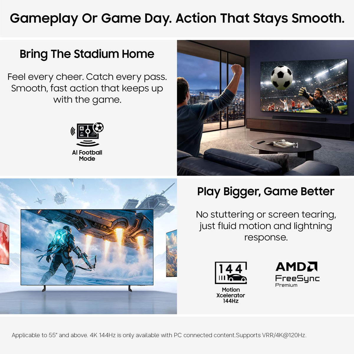 Samsung Smart TV 50-Inch U7020H Crystal UHD 4K TV, HDR10+, Motion Xcelerator, Dynamic Sound Pack, Gaming Hub, Knox Security, Vision AI Companion [2026]