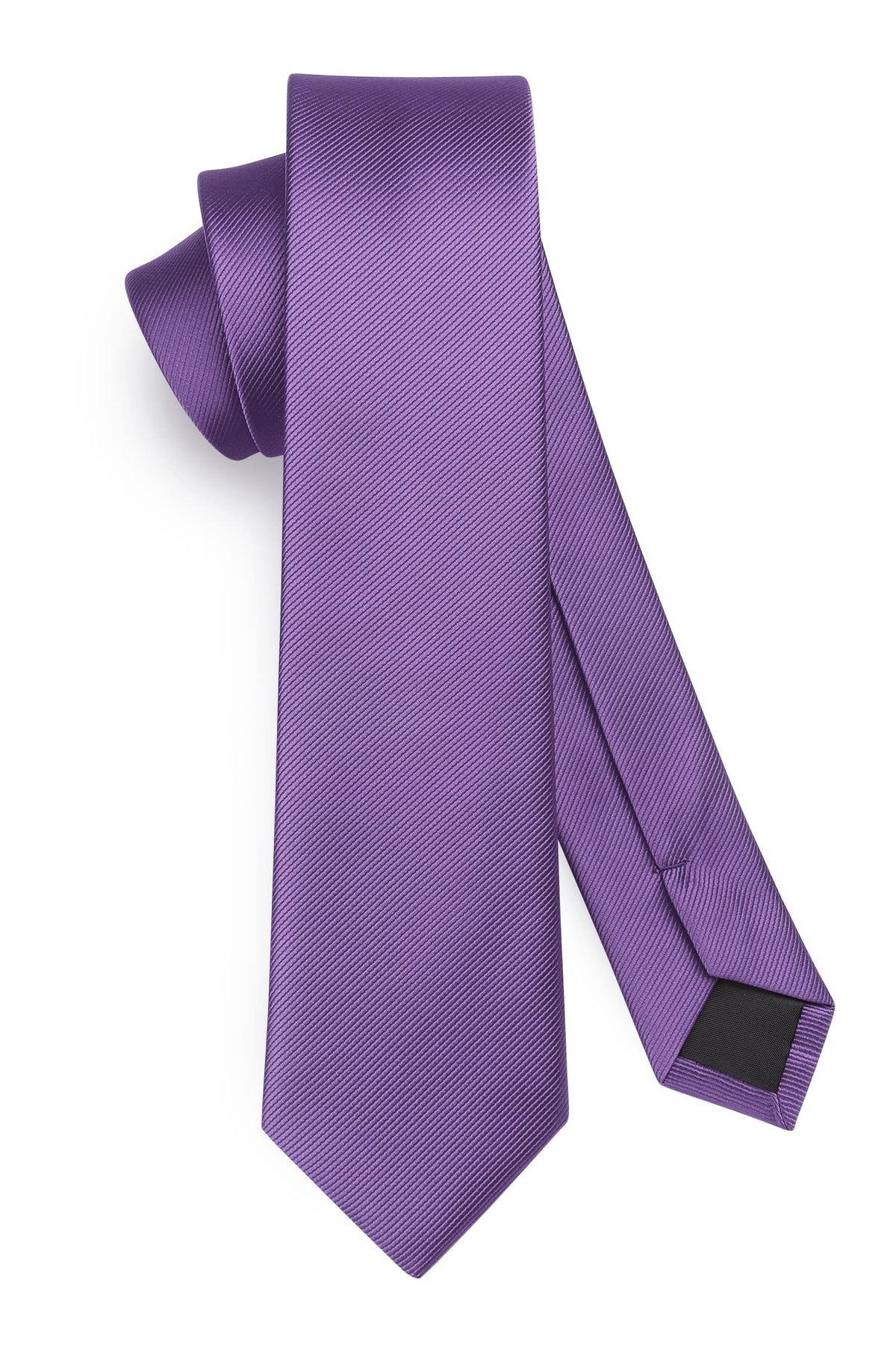 HISDERN Skinny Tie Solid Color 6cm Slim Ties for Men Wedding Classic Formal Business Necktie