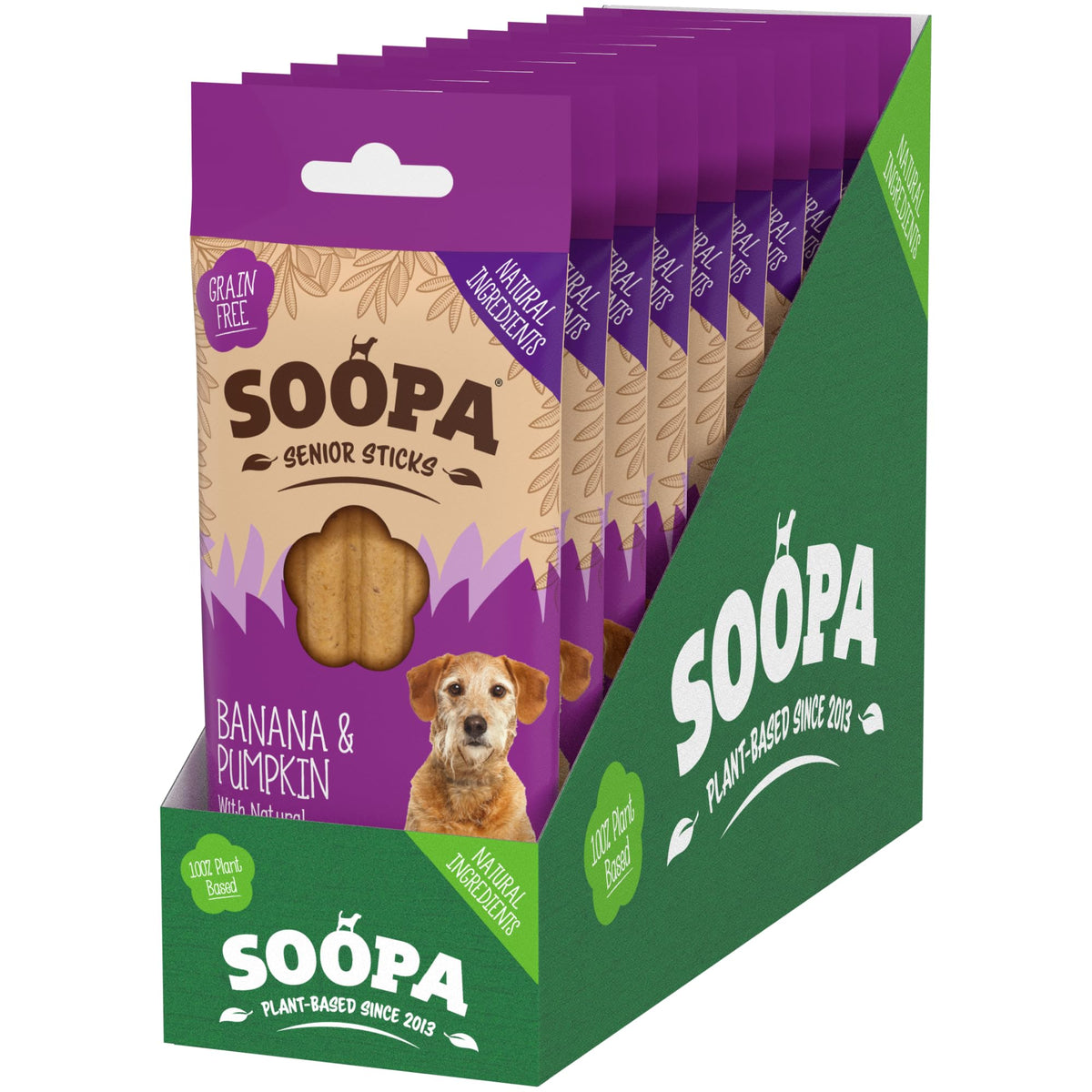 Soopa Carrot & Pumpkin Dog Dental Sticks, Chews to Clean Teeth, 100 g, 1-Pk