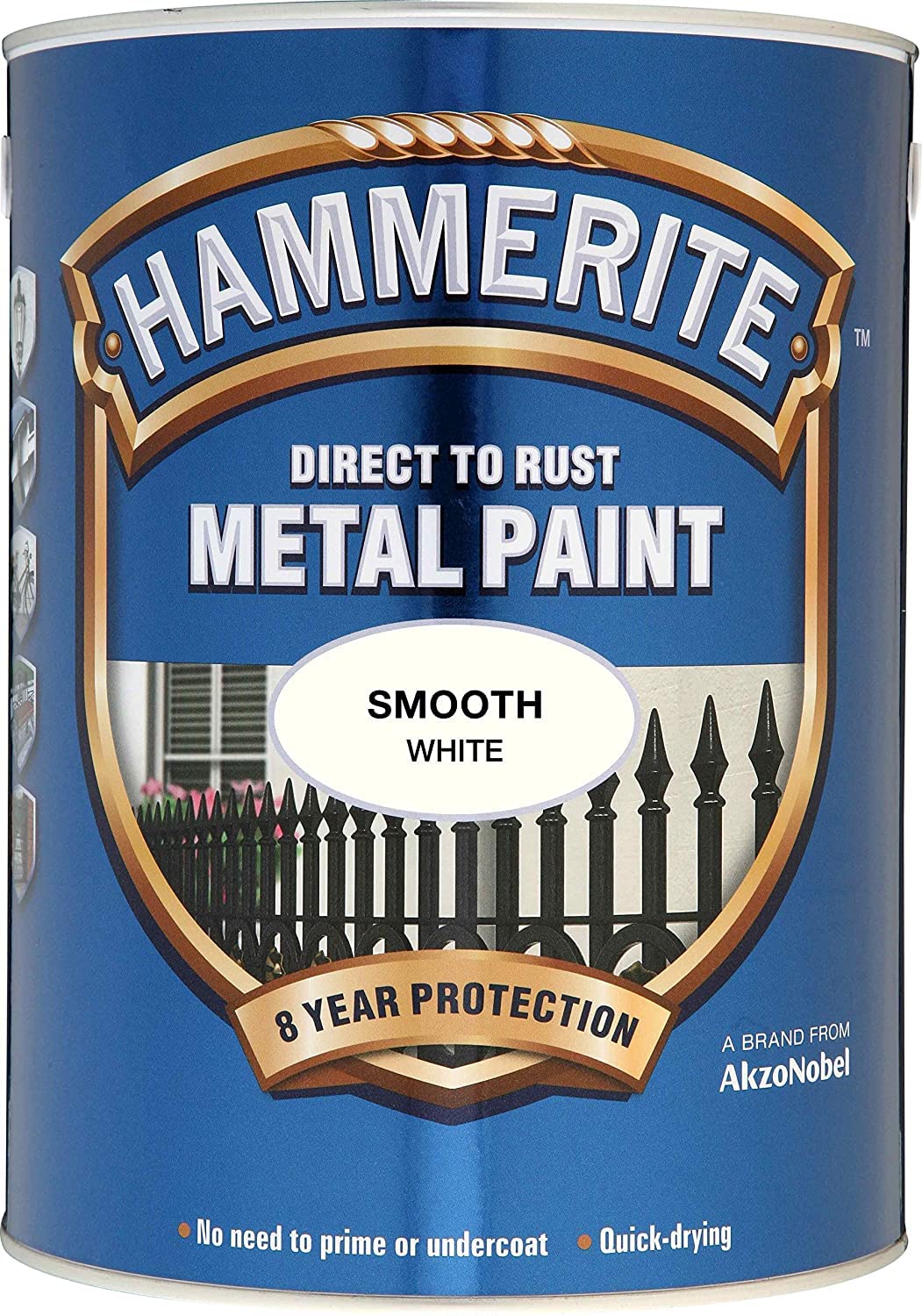Hammerite Direct to Rust Metal Paint - Smooth Black Finish 250ML, 5084863