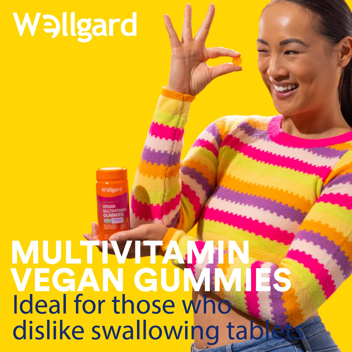 Wellgard Kids Calcium & D3 Gummies - 2 Month Supply - Vegan Chewable Calcium and Vitamin D3 Gummies, Mixed Berry Flavour