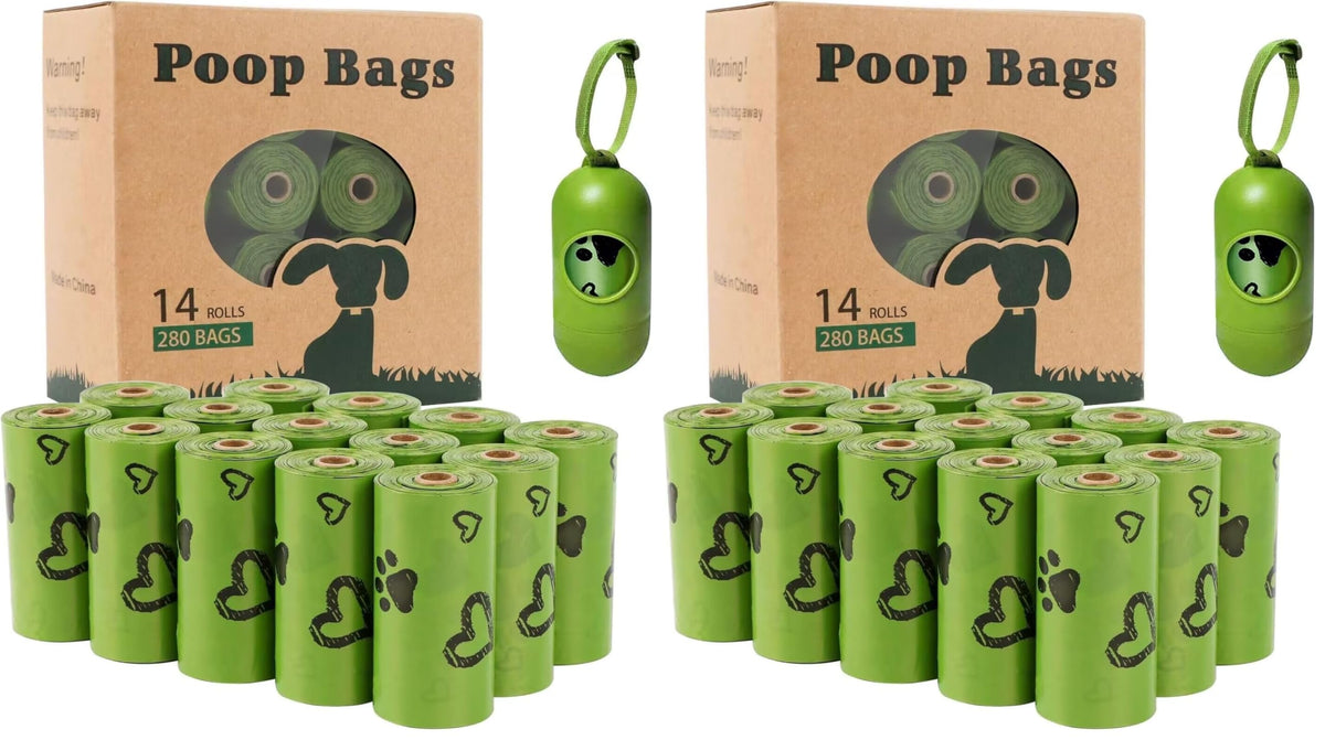 Biodegradable Dog Poo Bags with Dispenser Leak Proof - 280 Count Scented