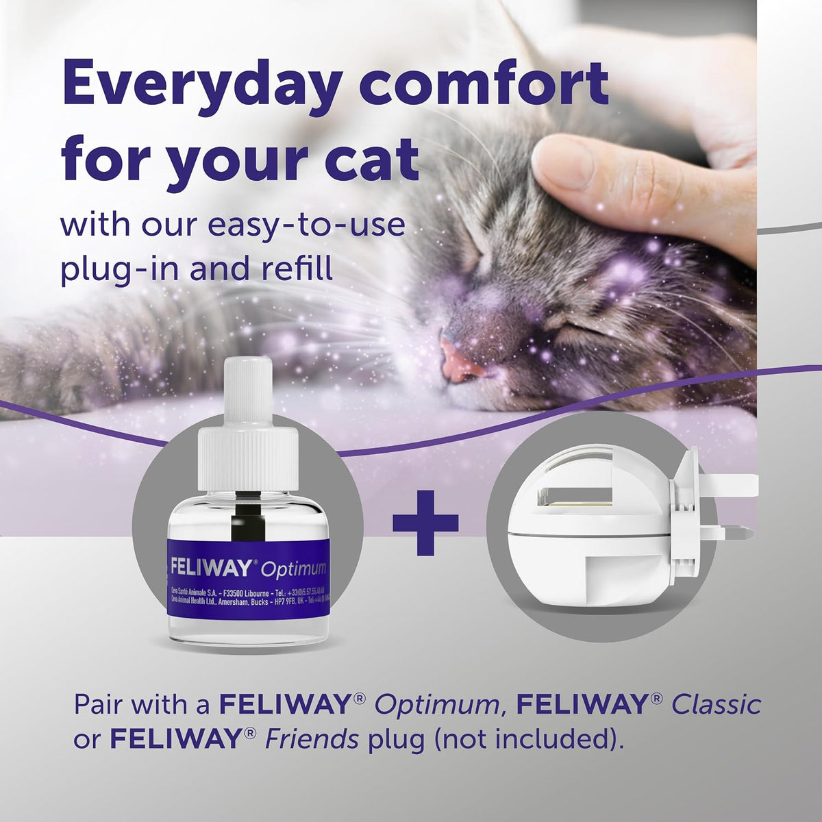 Feliway Optimum Cat Calming Pheromone Plug-In Diffuser Refill, 1 Refill