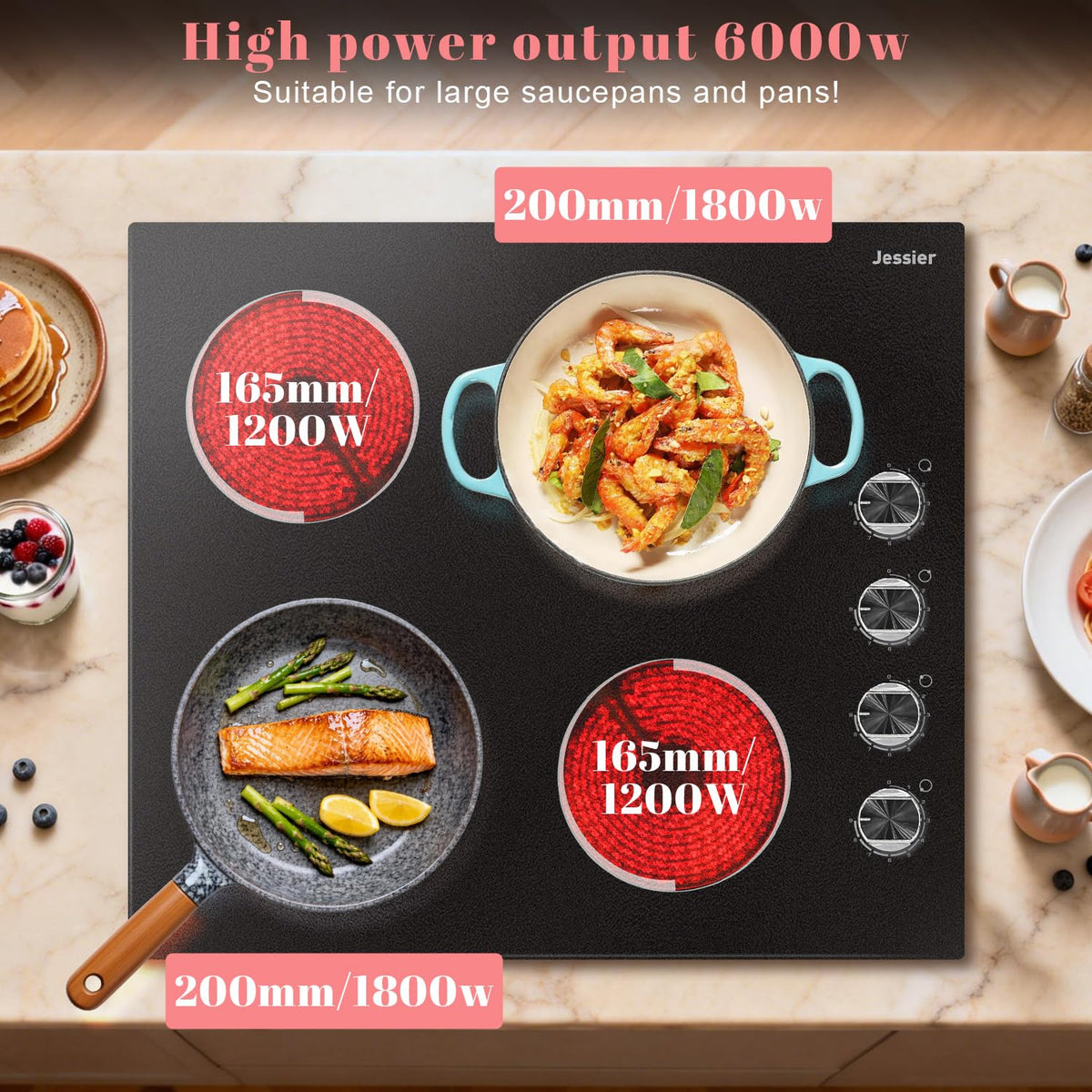 Portable Ceramic Hob, Pulg in Single Electric Hob 3600W