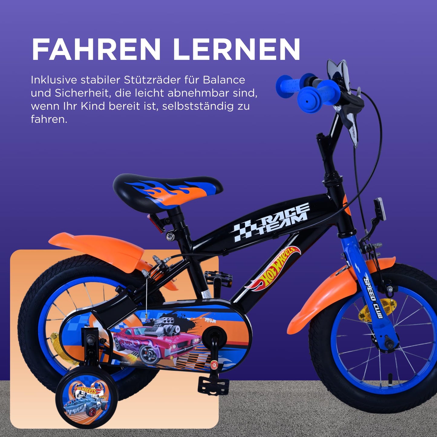 Volare Official Marvel Spider-Man Kids Bike 12" with Stabilisers — Ages 3-4