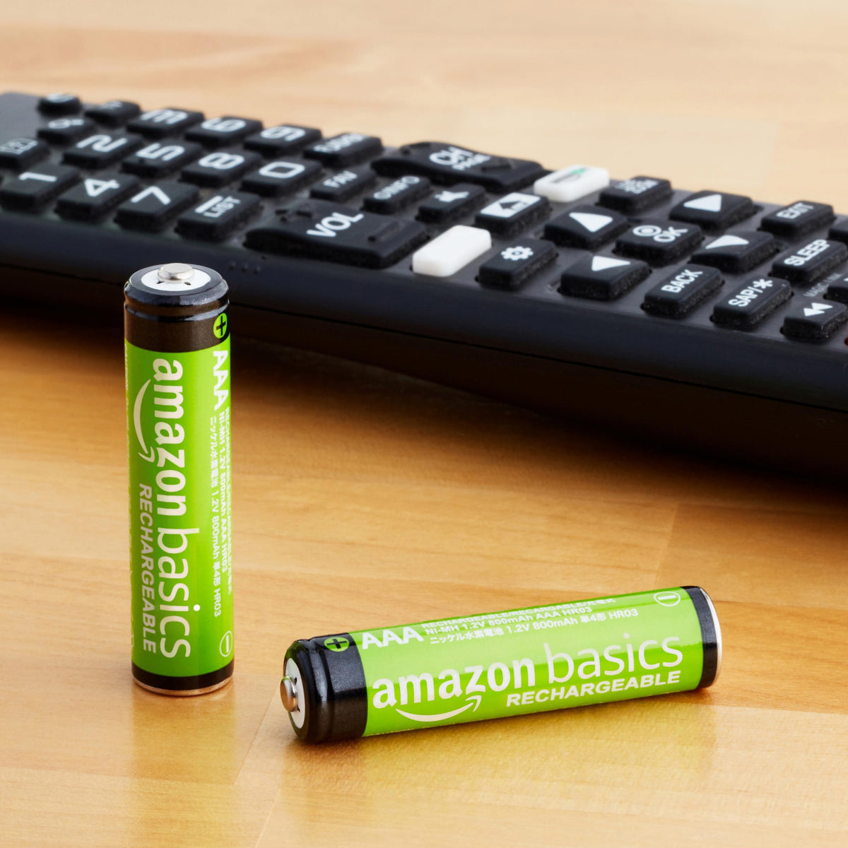 Amazon Basics 12-Pack Rechargeable AAA NiMH Performance Batteries, 800 mAh, 1.2V, Recharge up to 1000x Times, Pre-Charged