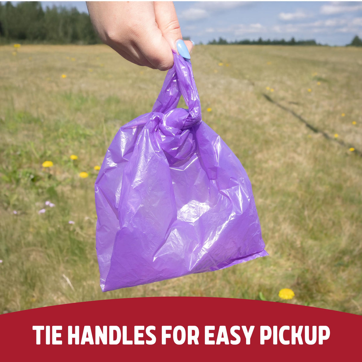 Rosewood Dog Poo Bags with Handles - 100 Easy Clean-Up Poop Bags, Loose Packed Dog Waste Bags with Tie Handles, Lightly Scented, Black