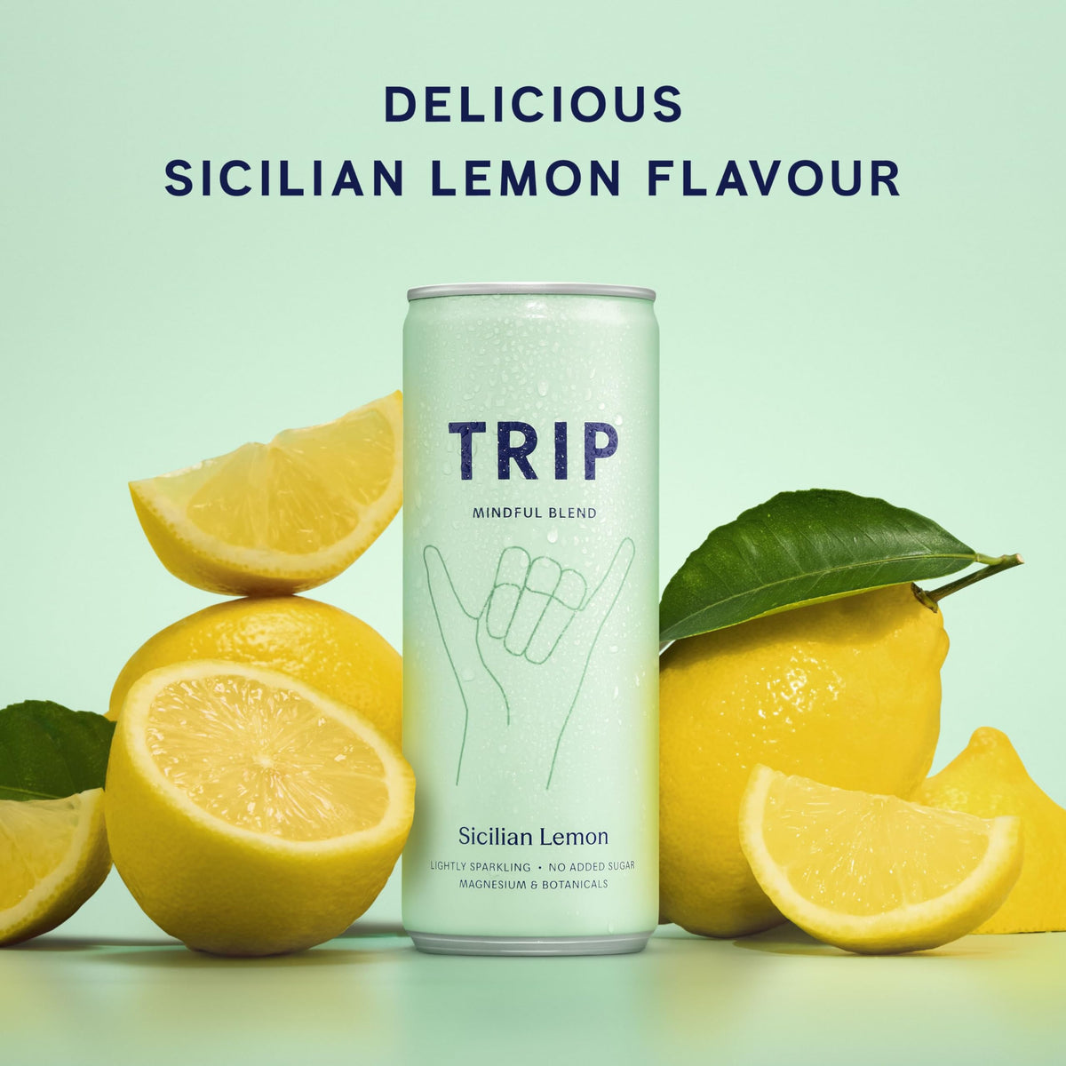 TRIP Cucumber Mint Sparkling drink with 120MG calming Magnesium + Lion’s Mane + Chamomile + Lemon Balm. Low Calorie and Vegan (Pack of 12 x 250ml) - Packaging Might Vary