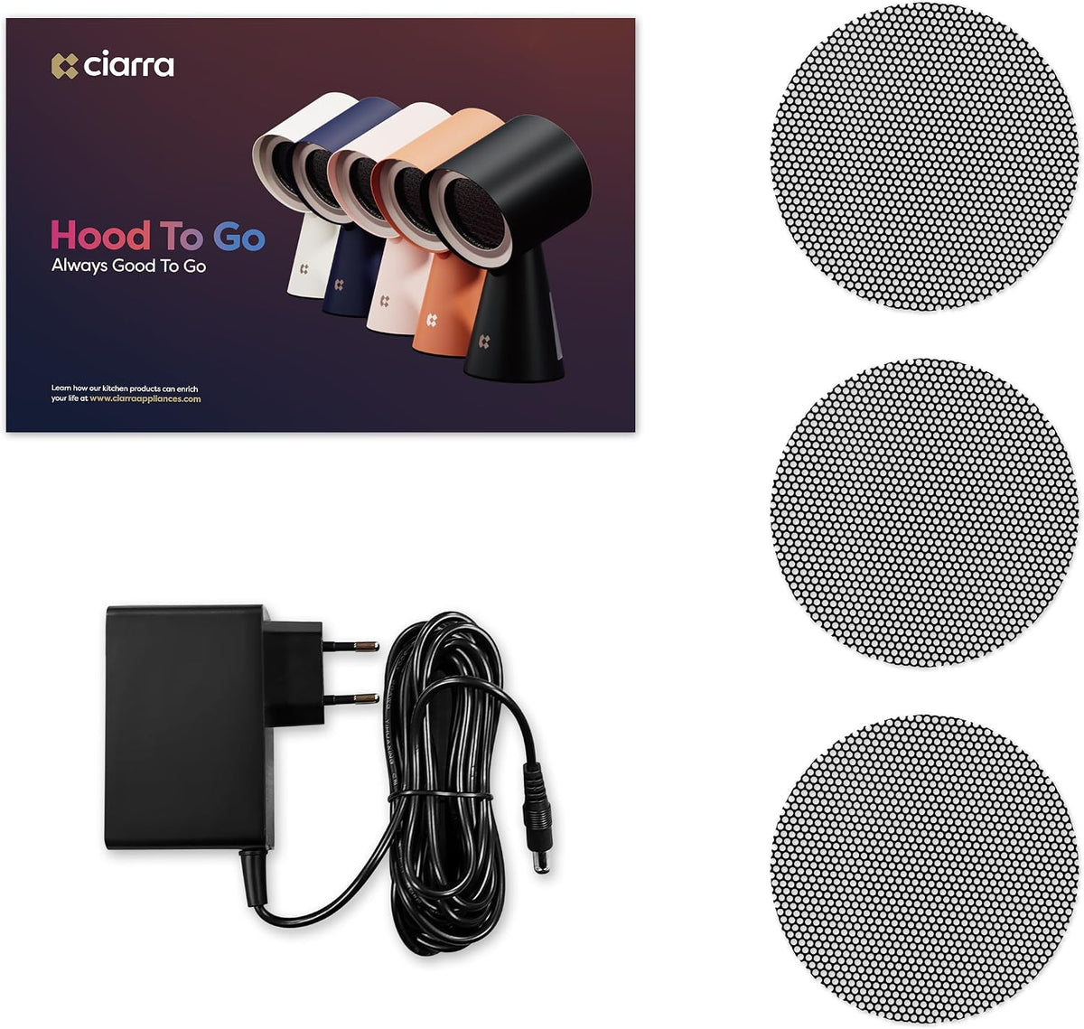 CIARRA CBPHW01 Portable Desktop Cooker Hood Recirculating 2 Speeds White