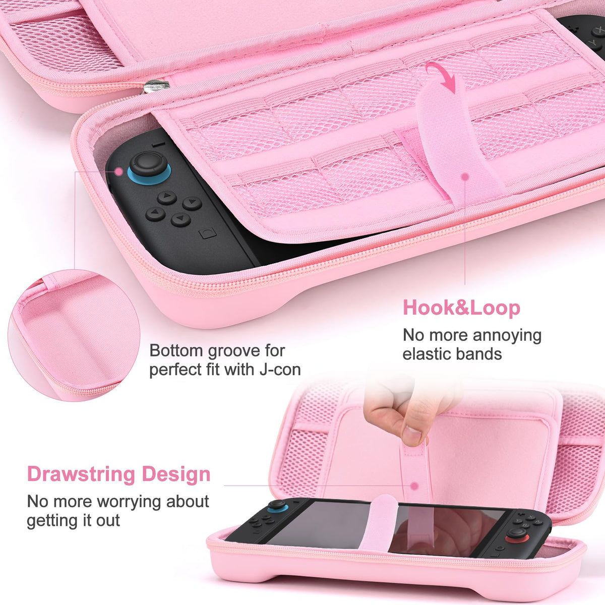 Younik Switch Accessories Bundle, 17 in 1 Switch Accessories Kit for Girls Include Switch Carrying Case with 9 Game Card Slots, Adjustable Stand, Protective Case for Switch Console & J-Con (Blue)
