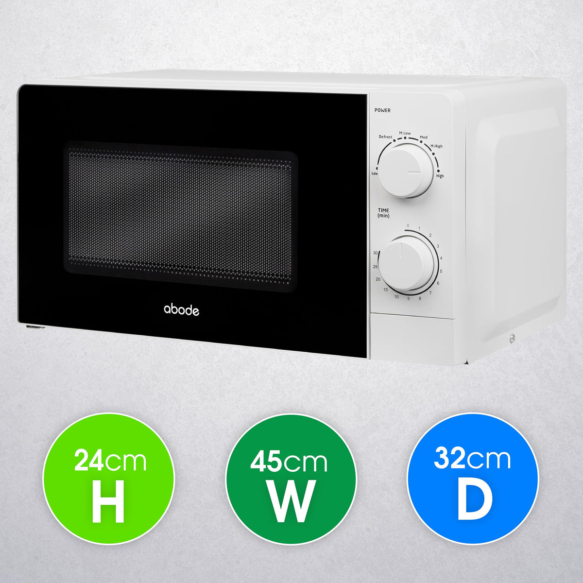 Abode Touch Control Microwave 20 Litre Black Digital 700W with Clock & Timer, 5 Auto Cook Settings & Defrost, 10 Power Levels AMT2012B (Touch Control, Silver)
