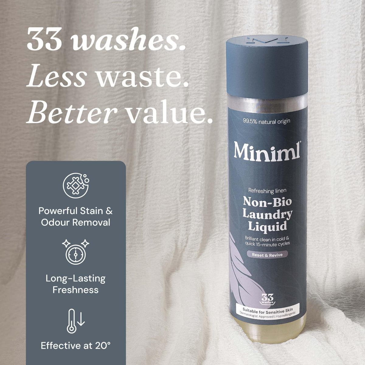 Miniml Eco Laundry Liquid Washing Detergent 5L Refill – Fresh Linen
