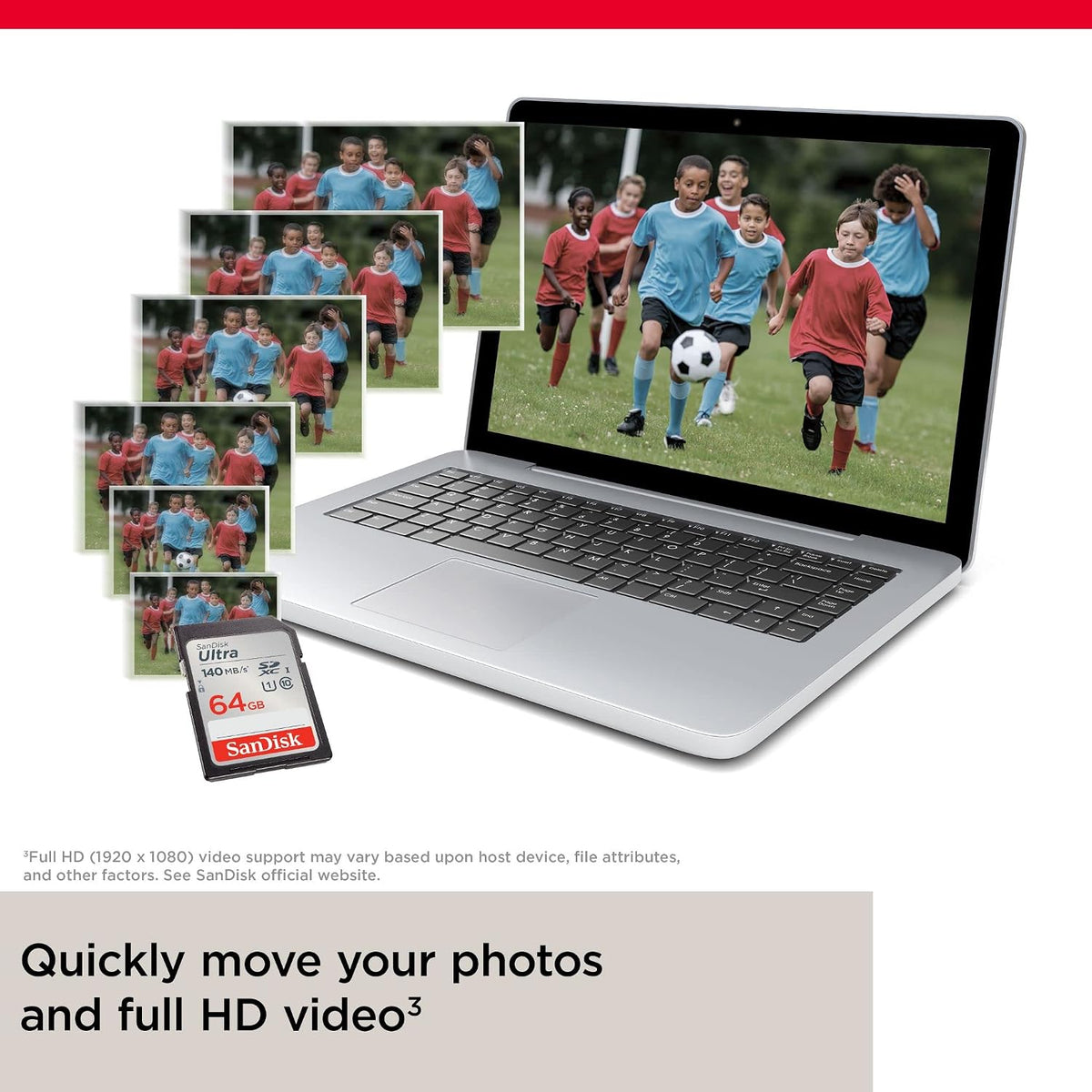 SANDISK Ultra SD Memory Card 64GB, Up to 140MB/s Read Speeds, UHS-I