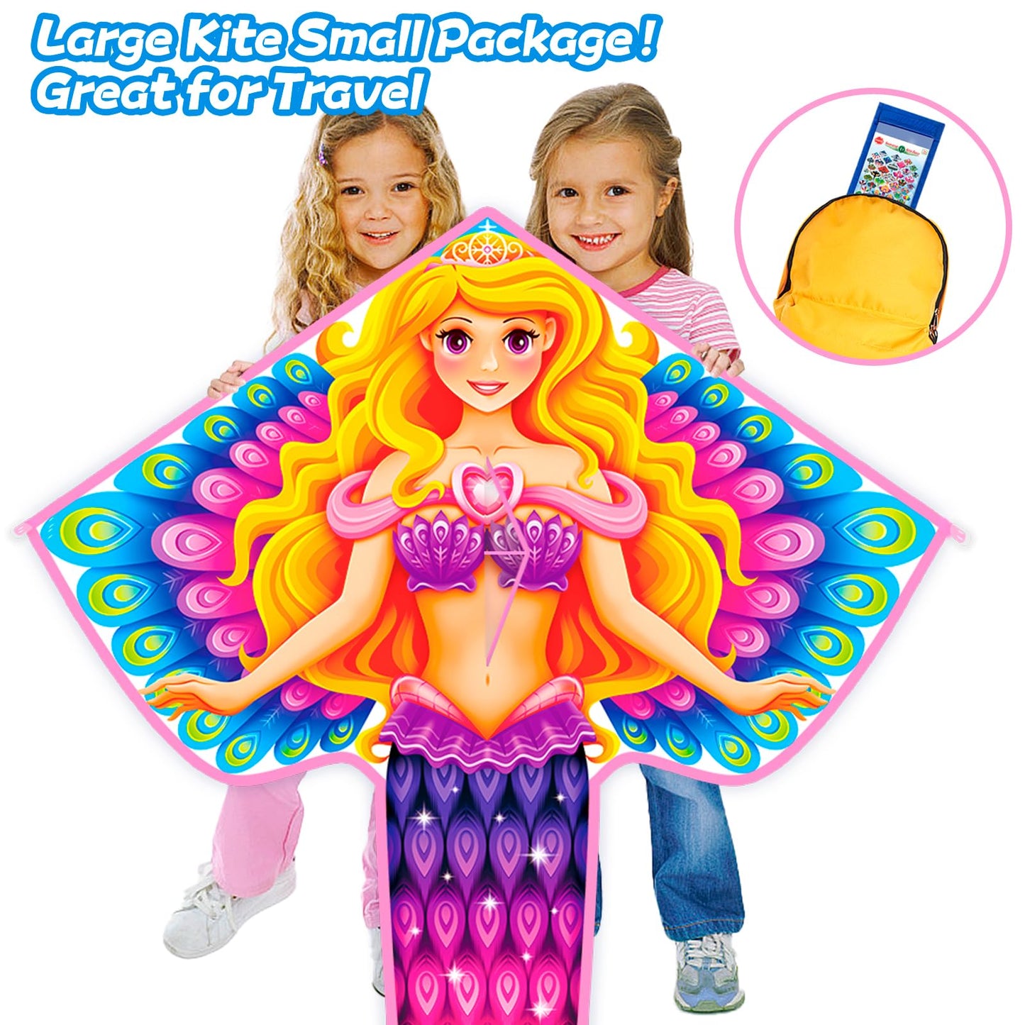 YongnKids Huge Kite Kids Easy to Fly for Ages 4-8 Children and Adults|Beginners, with 328ft String & Spool, Gift Packaging, Outdoor Games Flying Toys