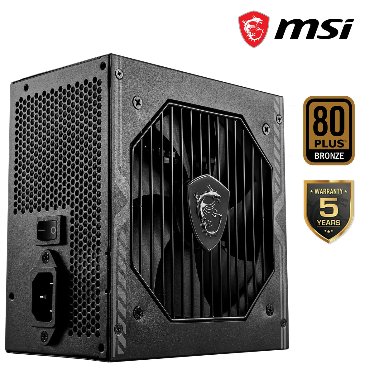 MSI MAG A750GL PCIE5 Power Supply Unit, 750W, 80 Plus Gold, Fully Modular, ATX 3.0, PCIe 5.0 GPU Support, 120mm FDB Fan, Full-Bridge LLC, Flat Black Cables - 7 Year Warranty