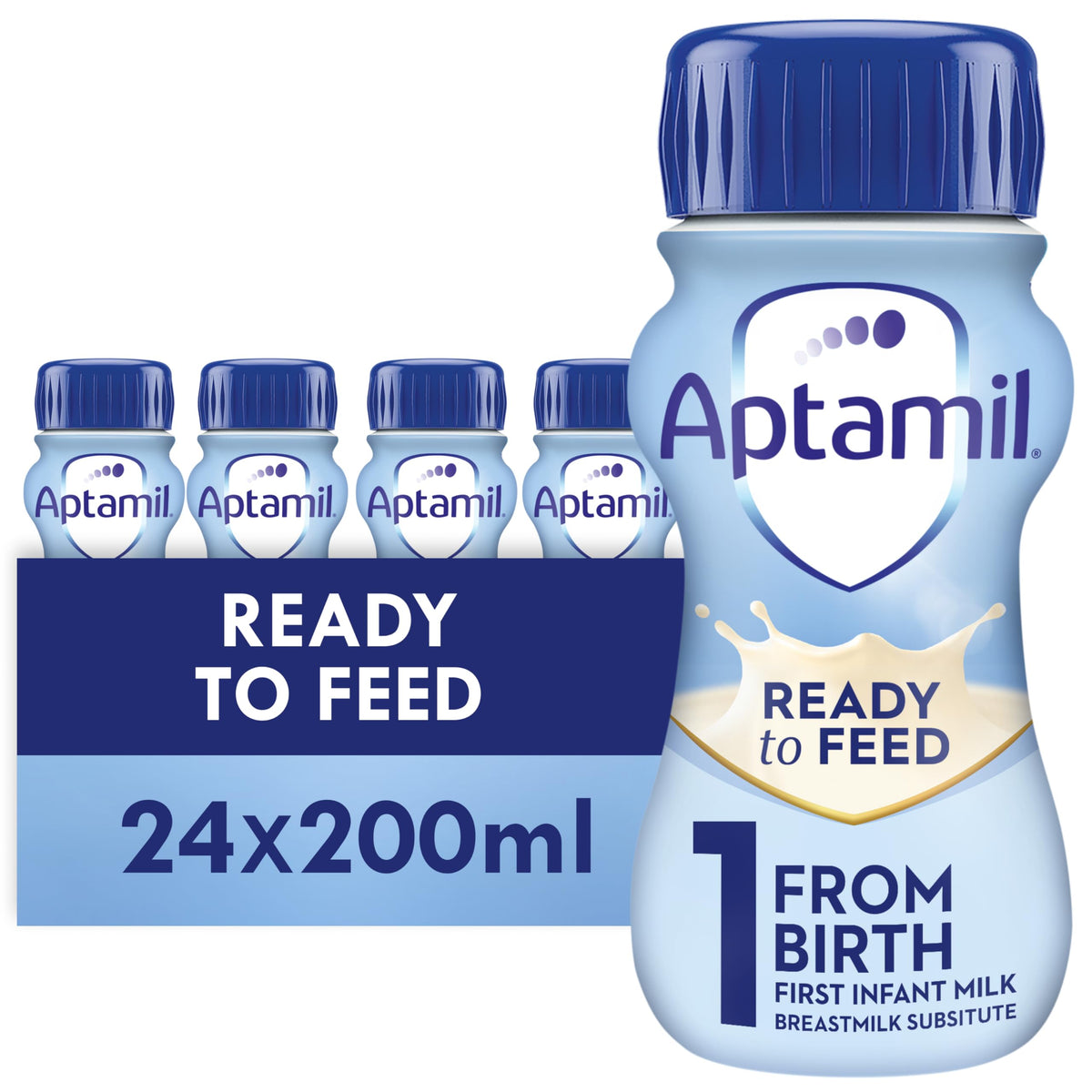 Aptamil 1 First Infant Baby Milk Liquid Formula, Ready to Feed, From Birth