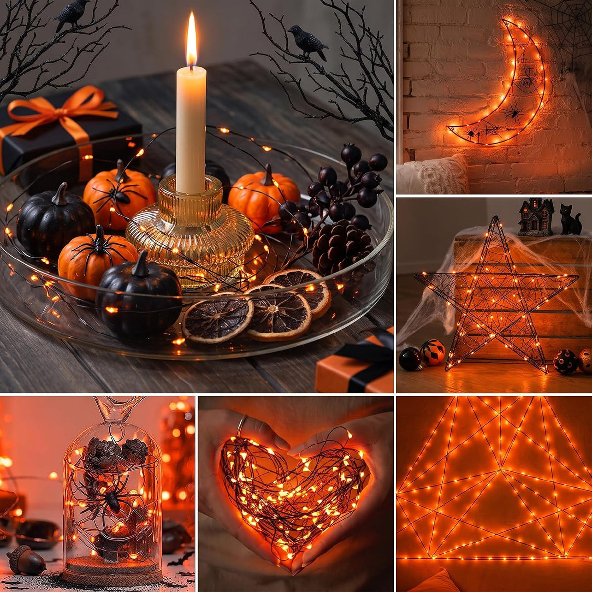 litogo Halloween Orange Fairy Lights Battery Operated with Timer, 3M 30 LED