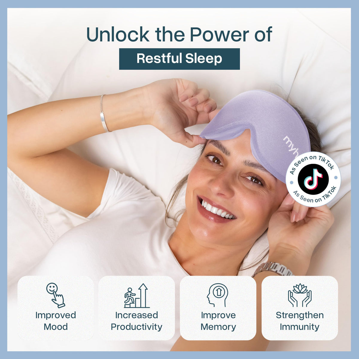 MyHalos Blackout Sleep Mask, Eye Mask for Sleeping, Zero Pressure, Travel