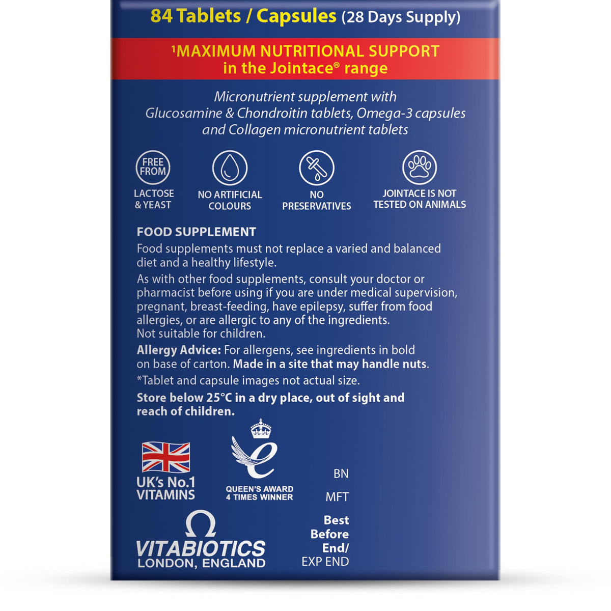 Jointace Collagen - Advanced Joints & Cartilage Support - Includes Collagen, Glucosamine & Chondroitin & Ginger