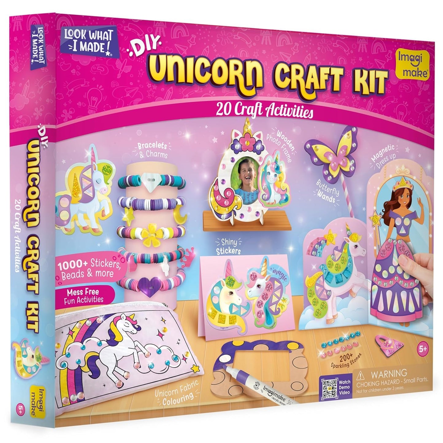 Imagimake Princess Craft Kit | 10 Mess-Free DIY Activities | Bracelet Making Kit, Unicorn Pouch, Butterfly Wands & More | Unicorn Gifts for Kids | Gifts for Girls & Boys 5,6,7,8,9,10,11,12 Years Old