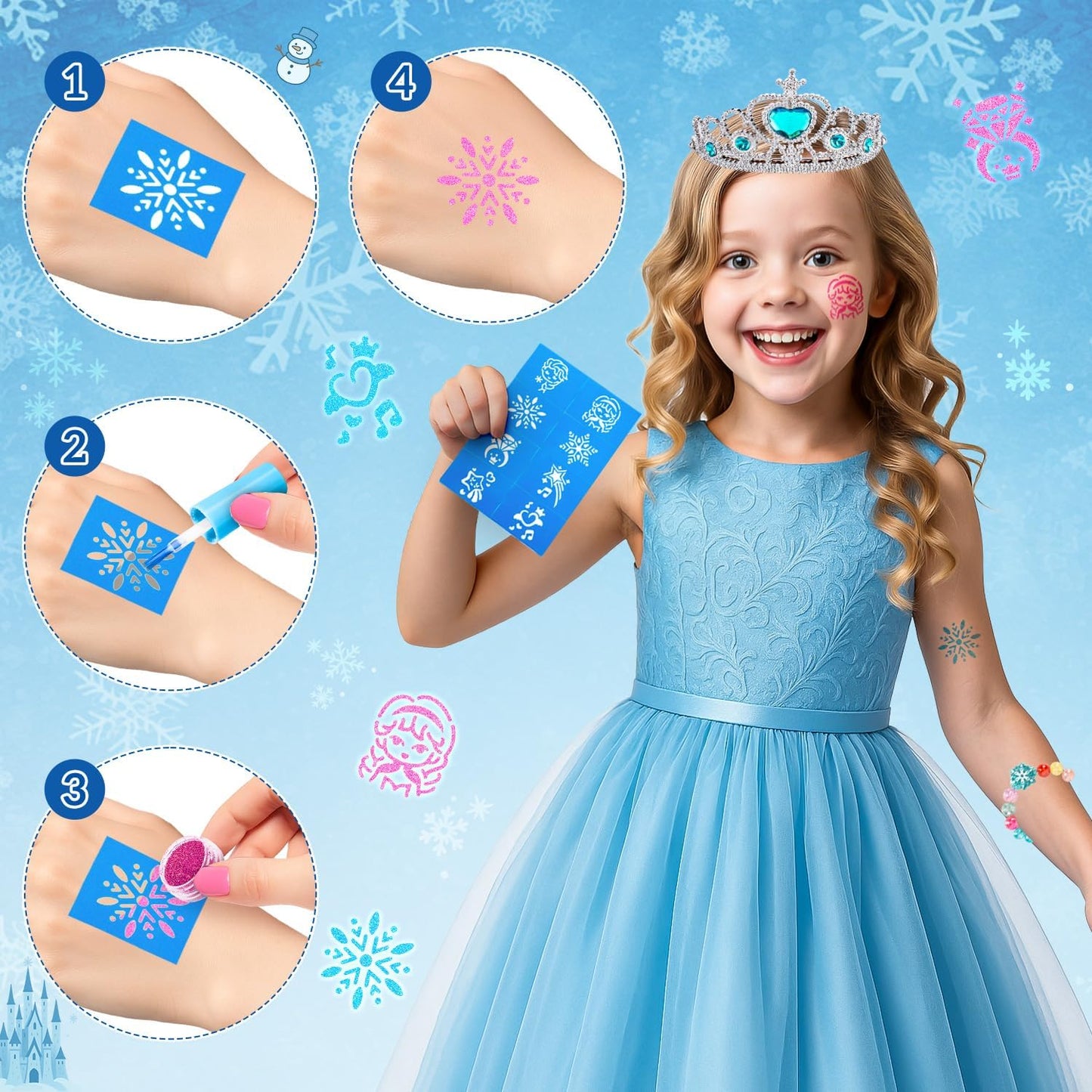Hohosunlar Kids Makeup Sets for Girls, Washable Makeup Kit Girl Toys, Safe Pretend Play Princess Toys Make Up Set with Water-Base Peel-off Nail Polish Christmas Birthday Gift for Toddlers Ages 4-12