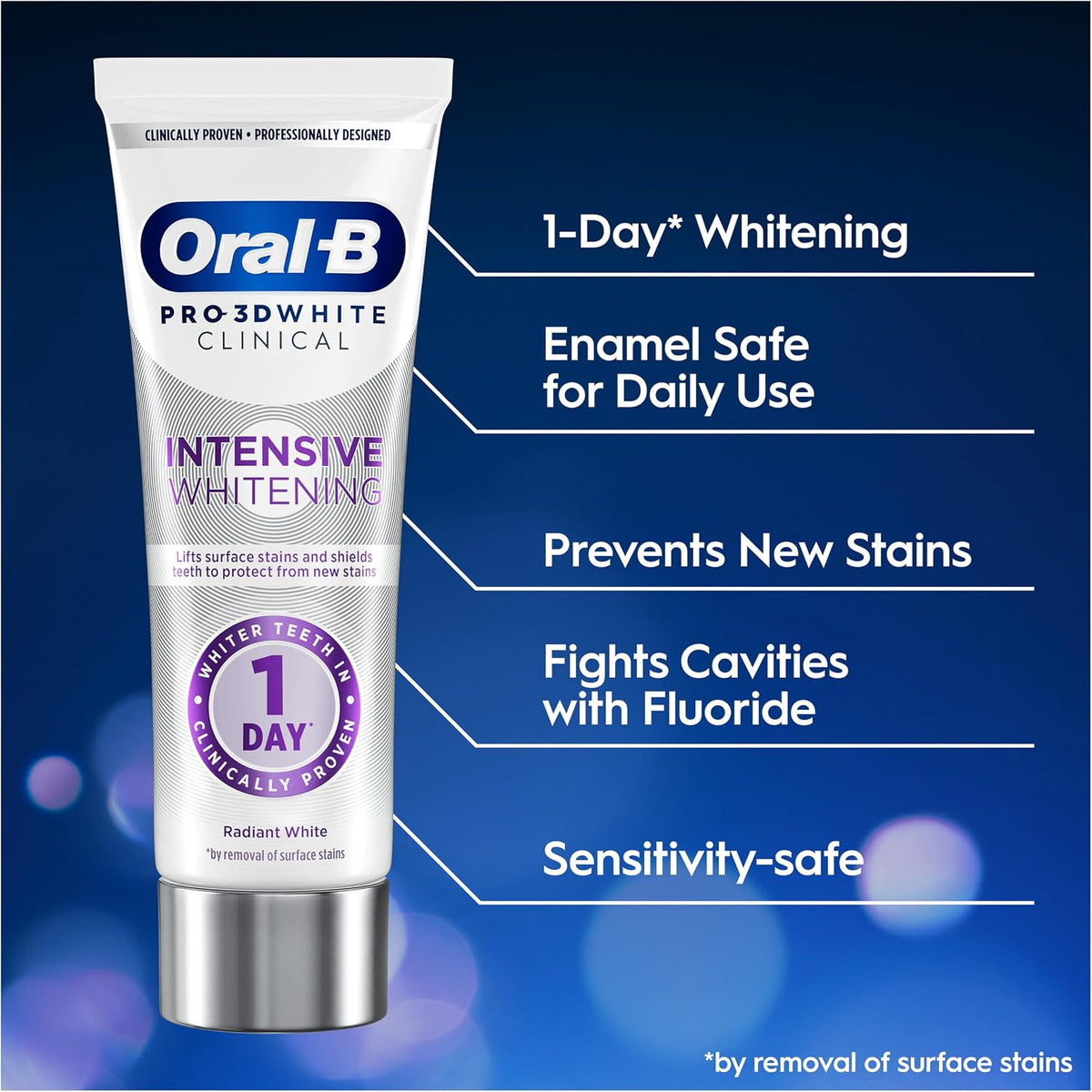 Oral-B Pro-3D White Clinical Intensive Whitening Toothpaste, 75ml