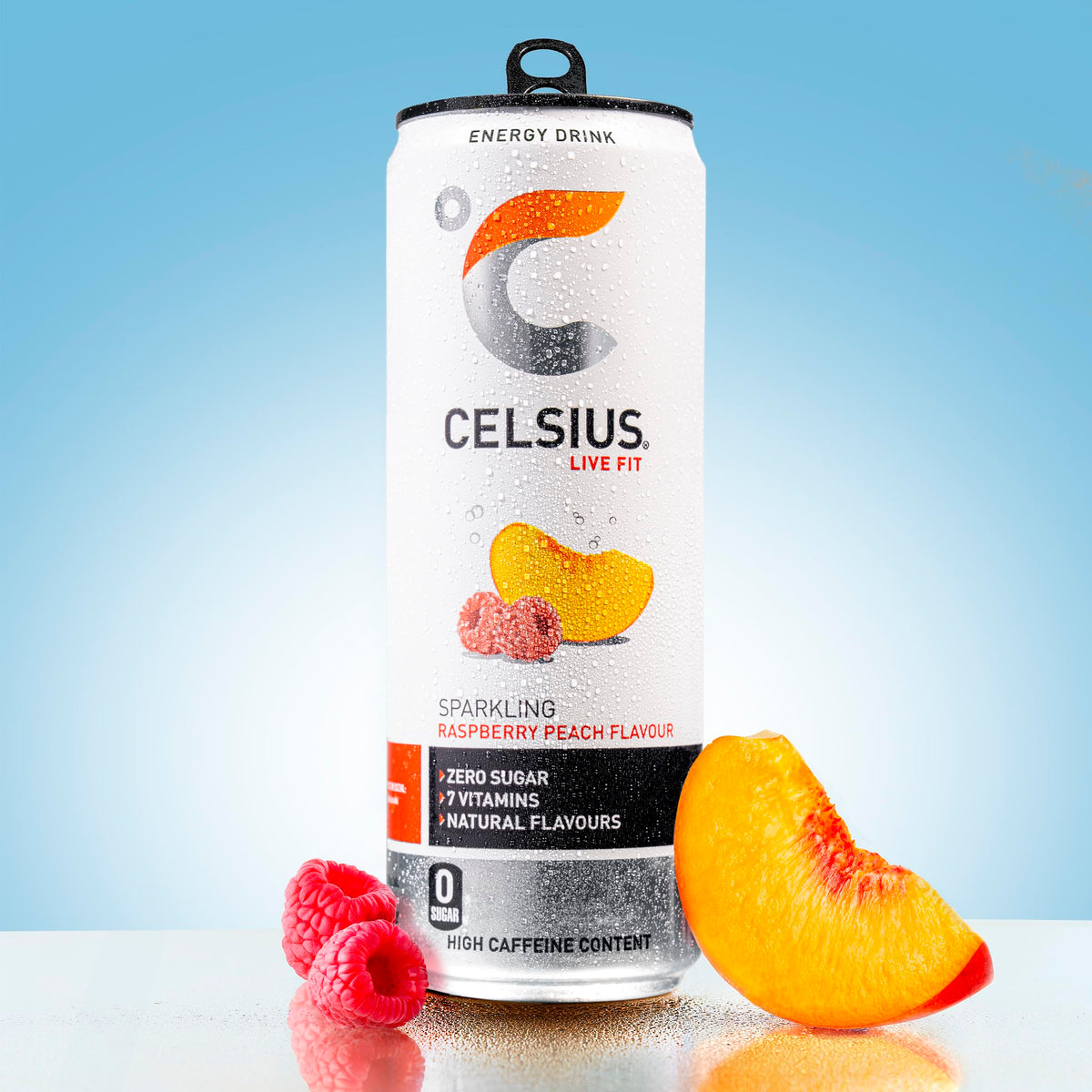CELSIUS Energy Drink, Sparkling Mango Lemonade, Natural Flavours. No Artificial Colours, Sugar Free Energy Drinks, 355 mL, 4-Pack