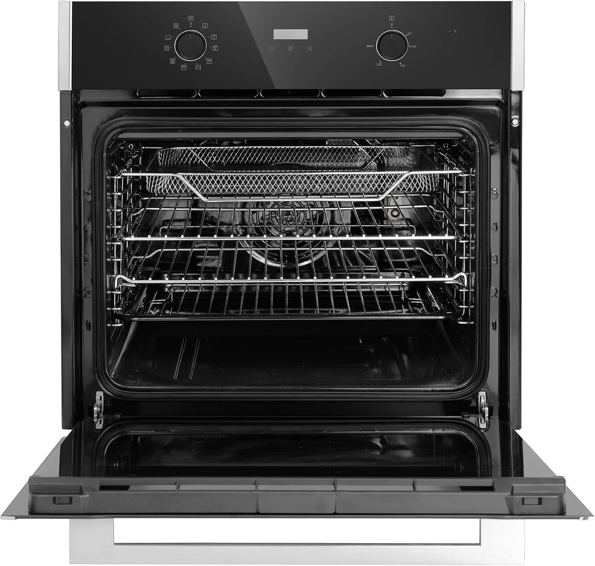 Russell Hobbs Built-in Multifunctional Electric Fan-Assisted Oven 70L in Black with 10 Functions, Double-Glazed Door, A Energy Rating, Grill Function, LED Clock & Timer, Easy-Clean Interior, RHEO7011B