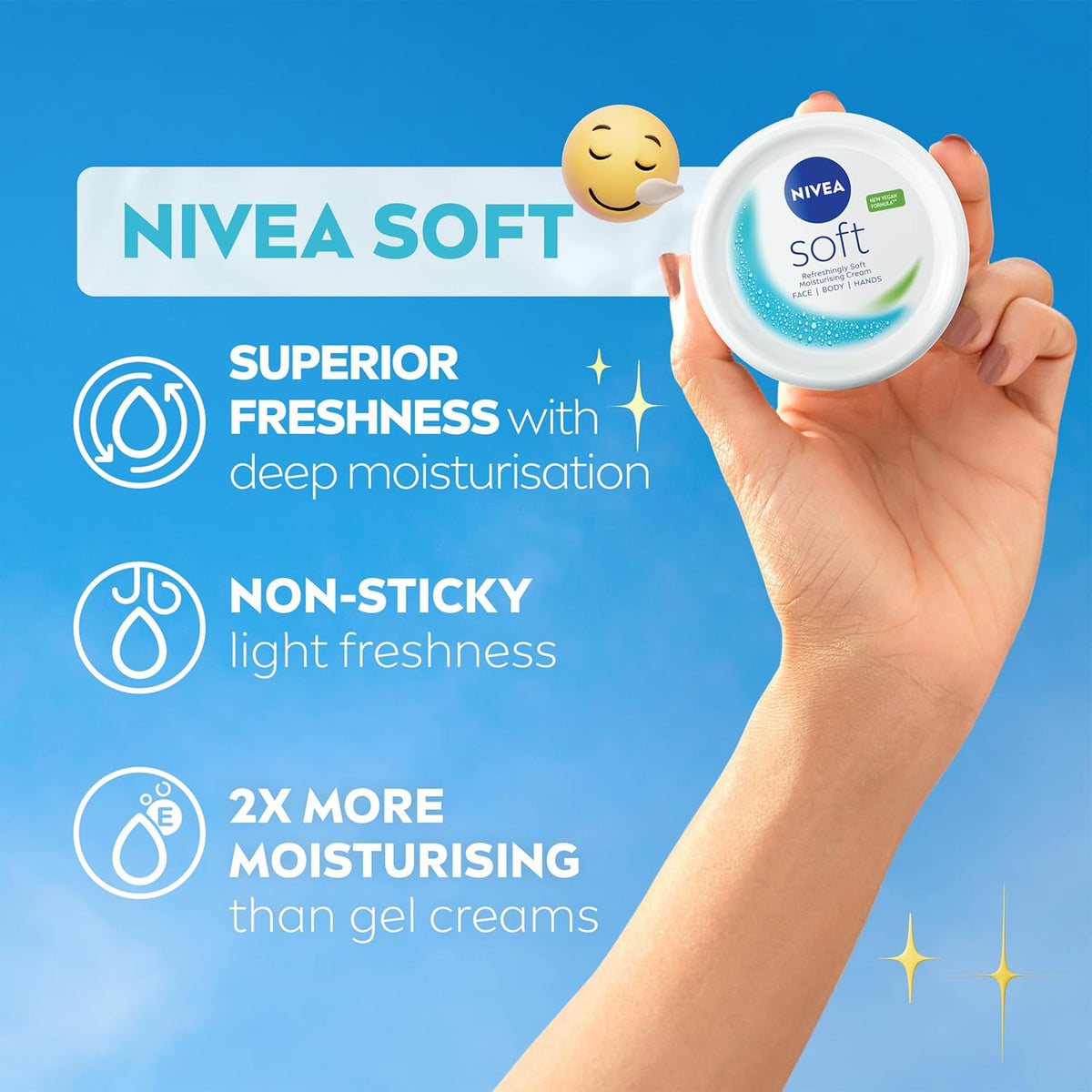 NIVEA Soft Moisturising Cream for Face, Body and Hands, 500 ml