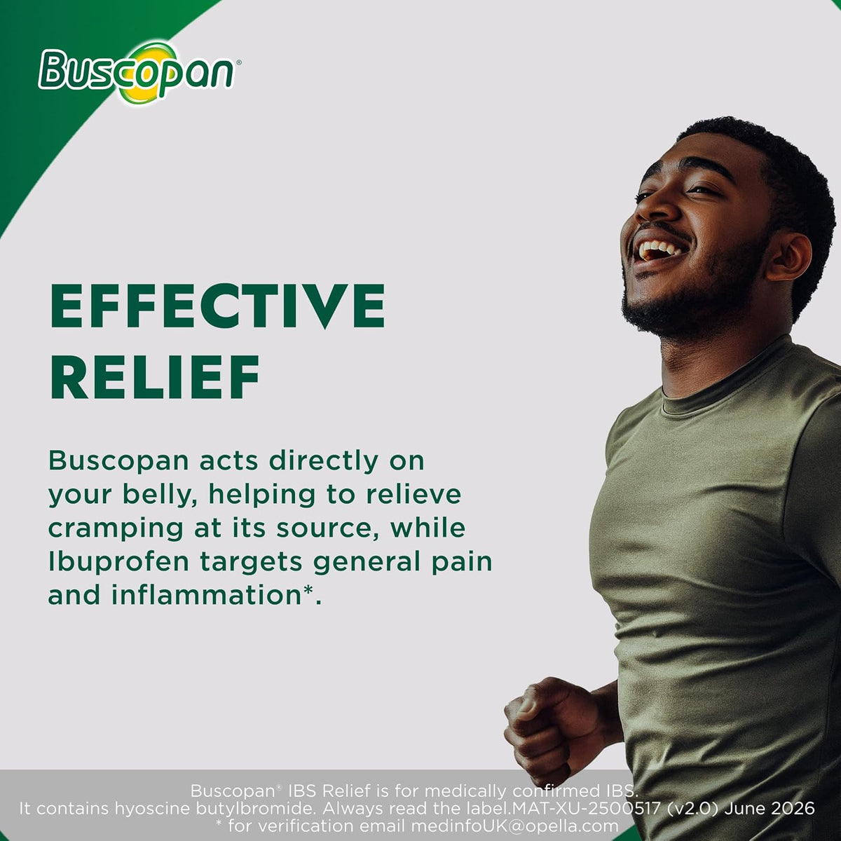 Buscopan, Targeted Belly Pain Relief, Starts to Work in 15 mins, 60 Tablets
