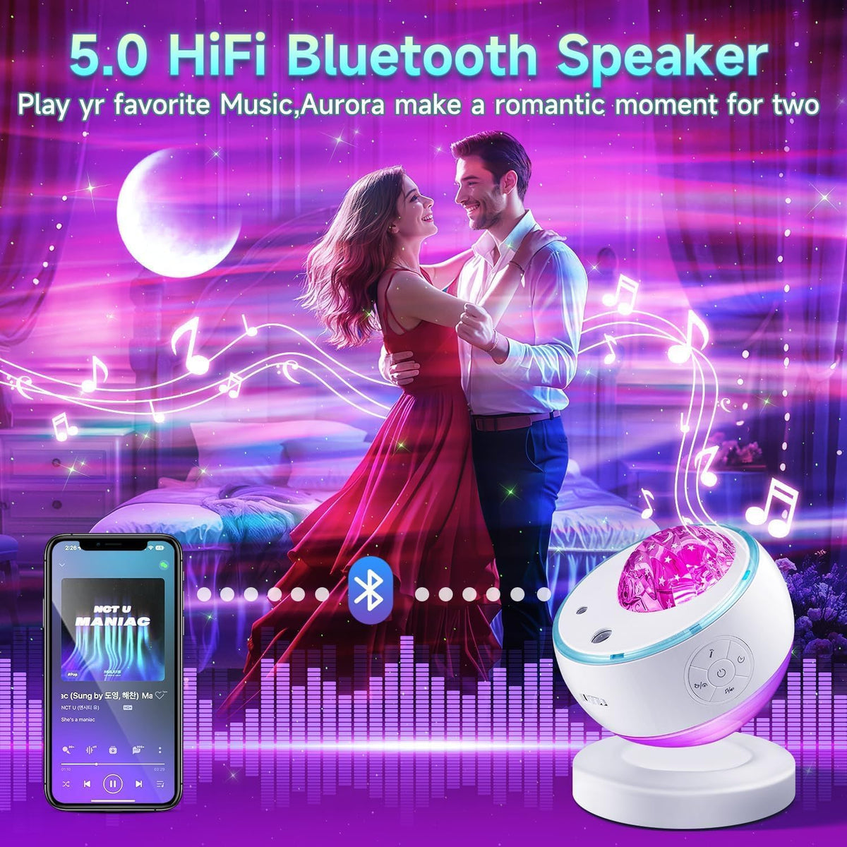 OneFire Galaxy Projector 16 Color Teenage Girl Gifts 5 Films Star Projector