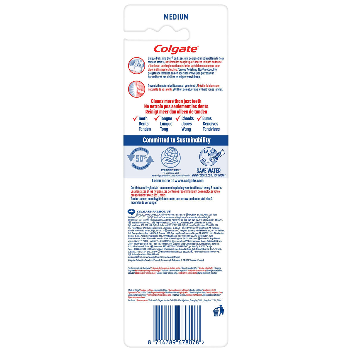 Colgate Zigzag Medium Bristles Manual Toothbrush (3-Pack)