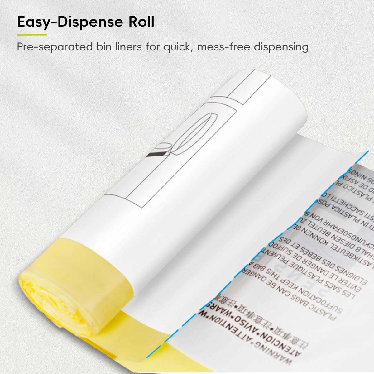 EKO Bin Bags, Kitchen Bin Liners, Drawstring, 40-60 Litre, 12 Count, Code F