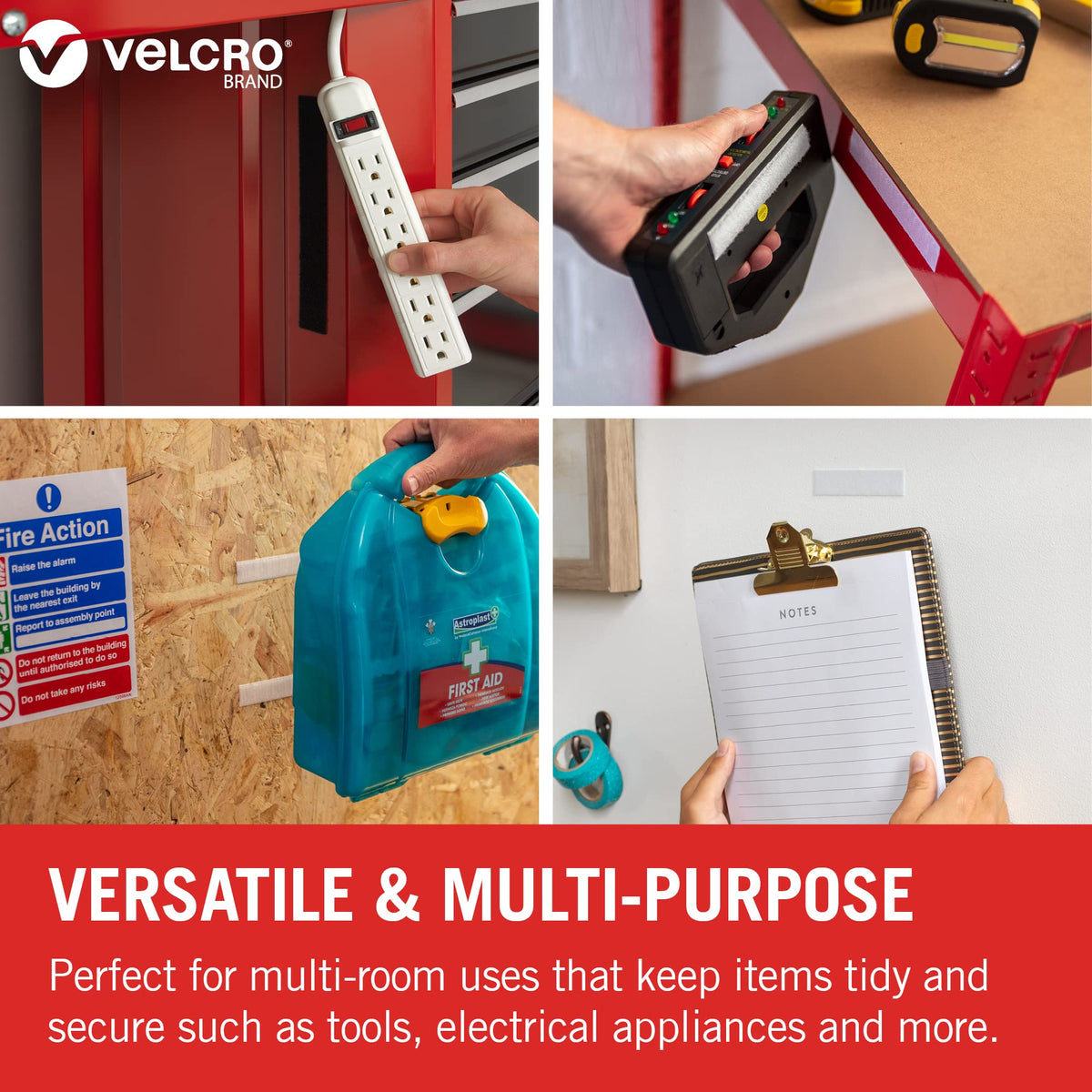 VELCRO Brand VEL60210 - Stick On Hook and Loop Fasteners | Perfect for Home or Office | 20mm x 1m Tape | White