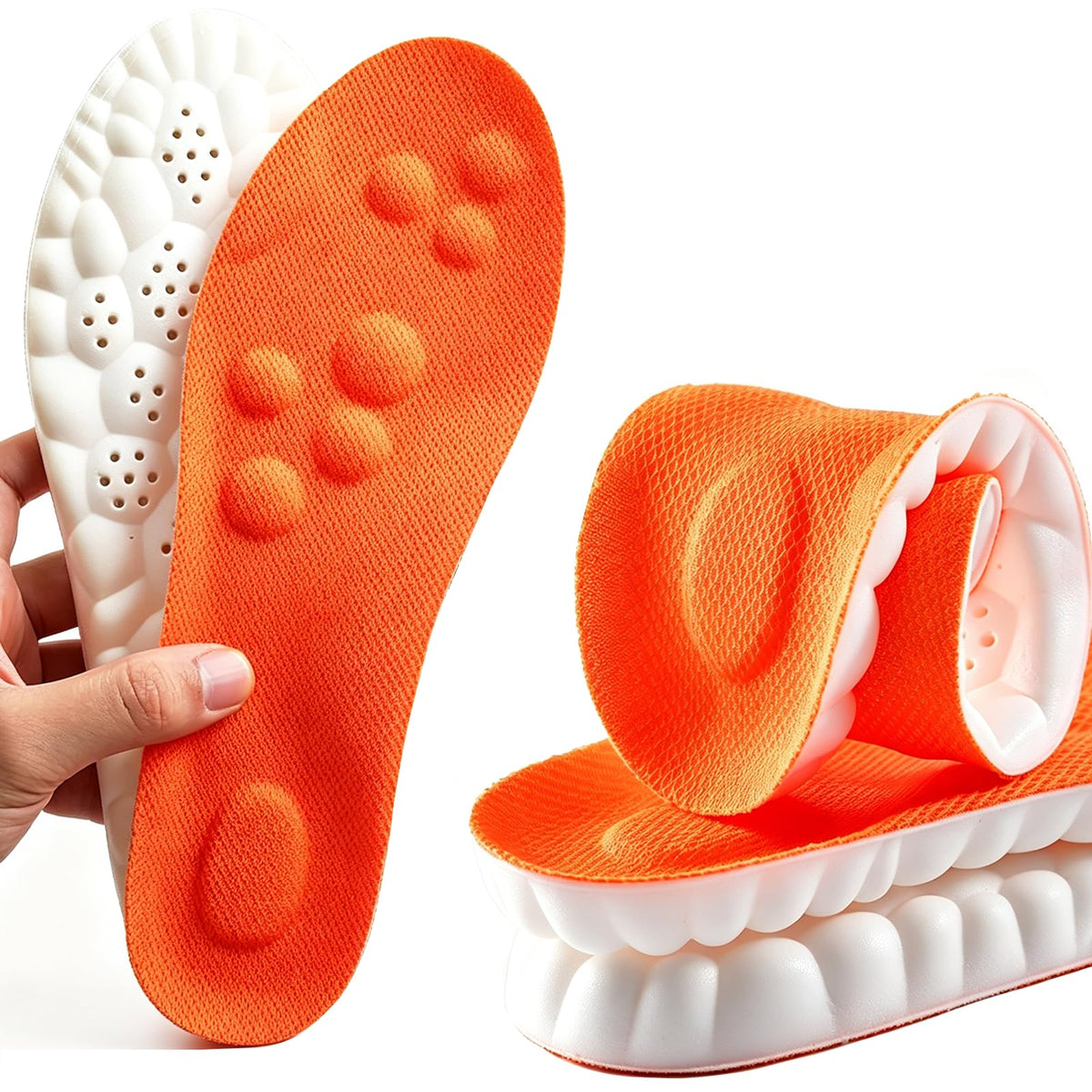 Memory Foam Insoles with Arch Support for Women Men,Comfort Massage Insoles Replacement Shoe Inserts for Trainers Sneakers Sports Shoes Work Boots,Breathable,Shock Absorption (Sky Blue, 5/5.5UK)