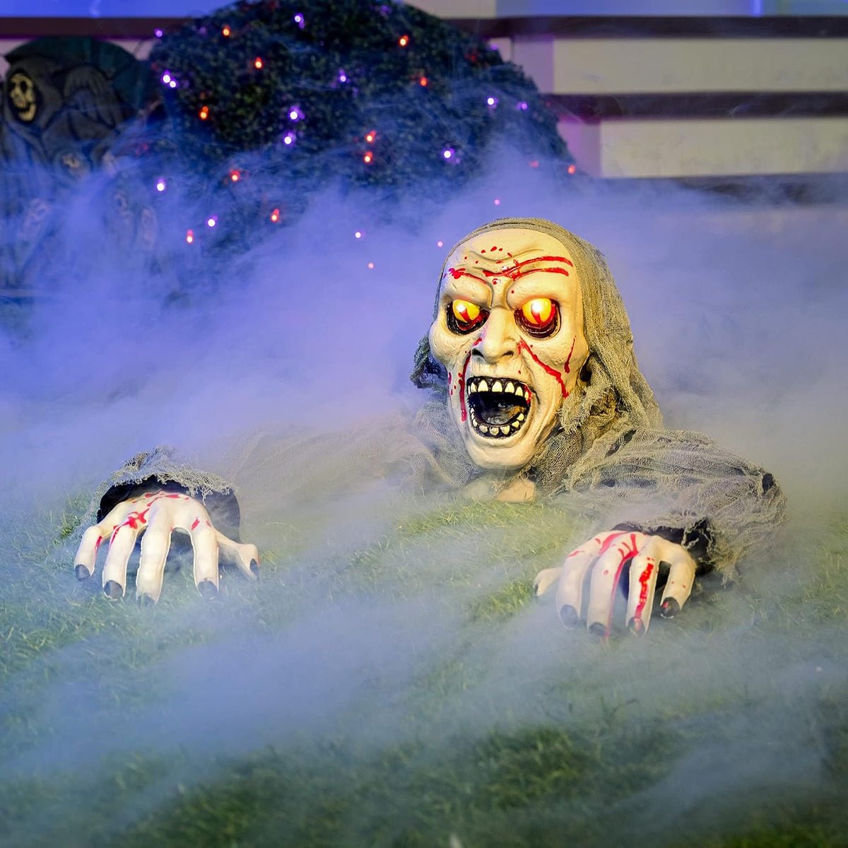 JOYIN Halloween Light-Up Zombie Groundbreaker Animated with Bloodstain and Creepy Sound for Outdoor, Lawn, Yard, Patio Decoration, Haunted House Decorations