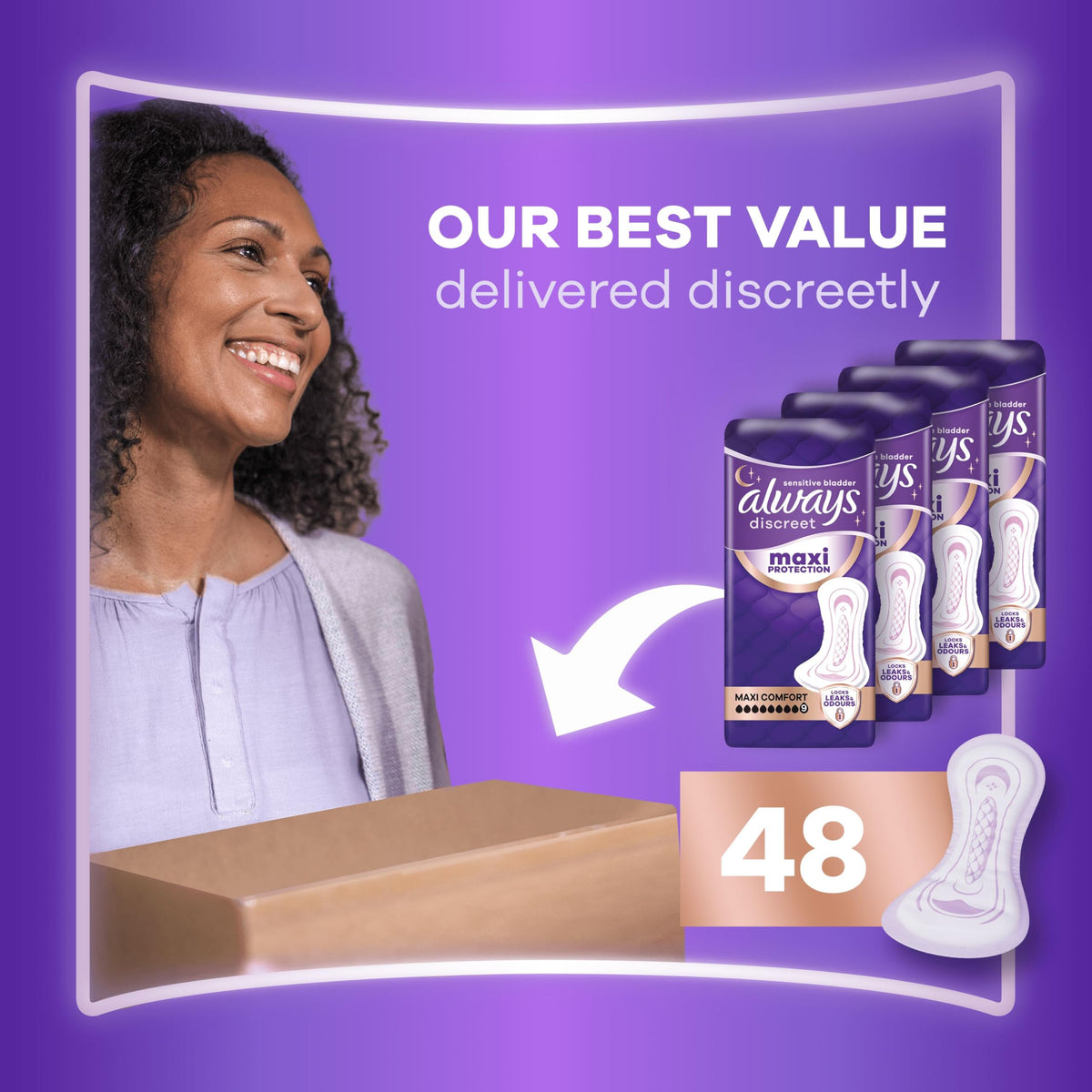 Always Discreet Incontinence Pads Ultimate Night 48x