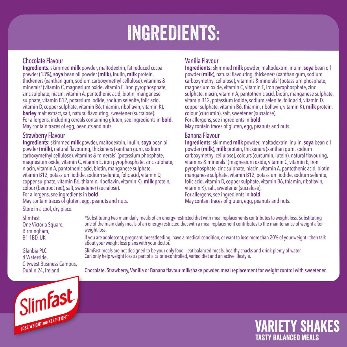 SlimFast • Meal Replacement Powder • Caramelised Biscuit Flavour • 584g