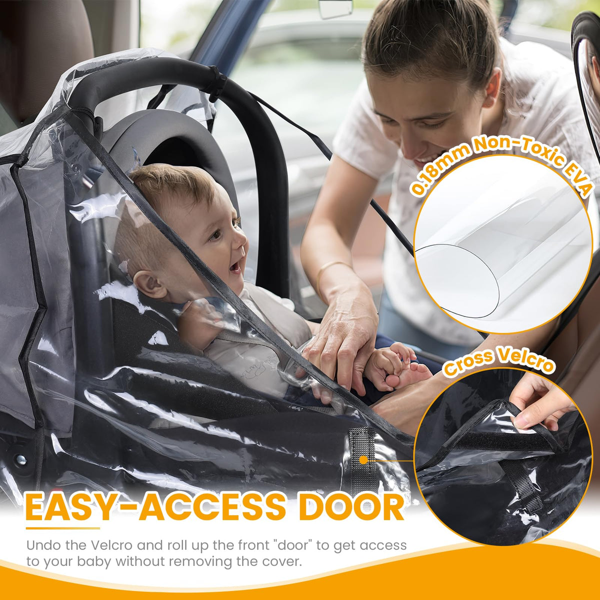 Orzbow Universal Rain Cover, Easy Access Door