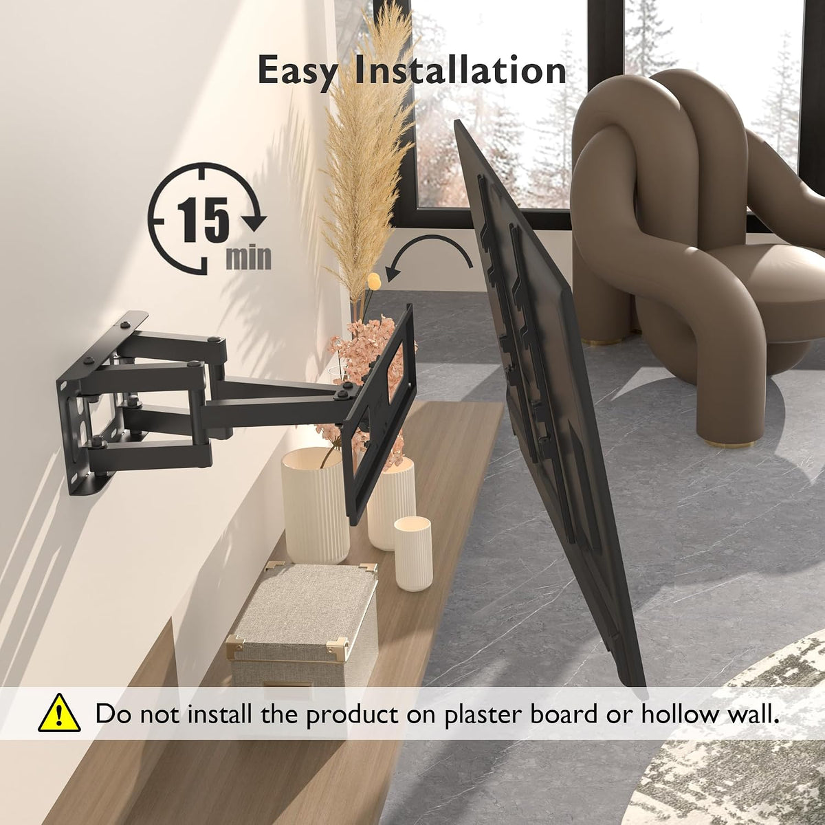 BONTEC TV Wall Bracket for 23-70 Inch TVs, Full Motion Wall Mount, 45 kg