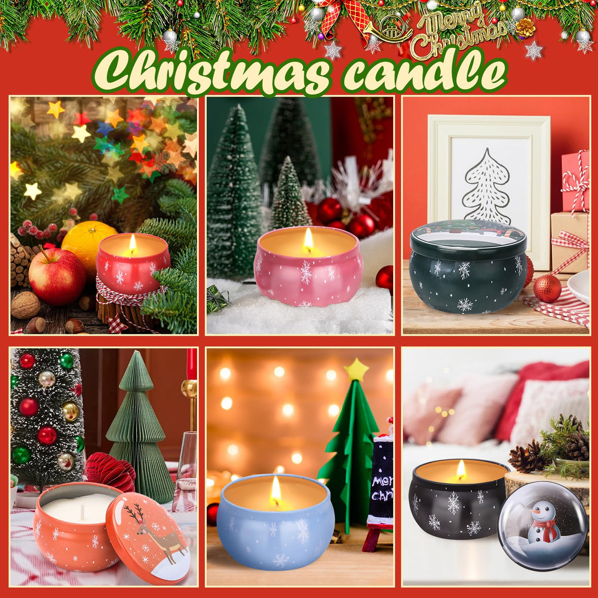 12PCS Christmas Candles Scented Candles, Aromatherapy Candle Gift Set for Women Candles for Home Scented for Her Scented Candles for Christmas,Birthday, Thanksgiving, Mother's Day