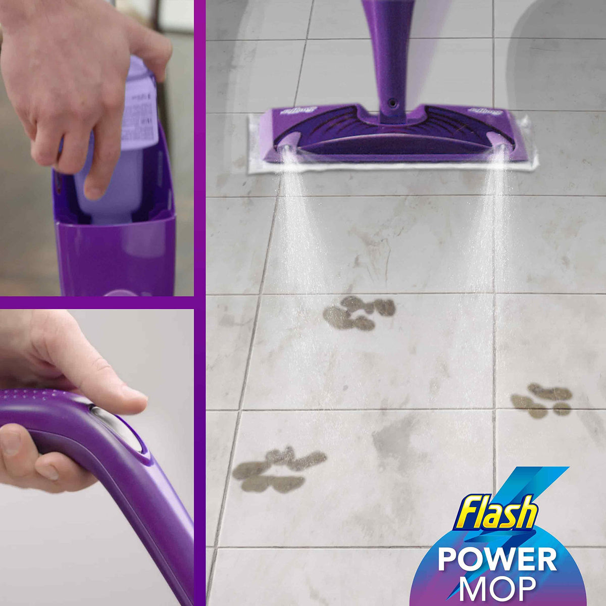Flash Power Spray Mop Floor Cleaner Liquid Citrus 4x1.25L