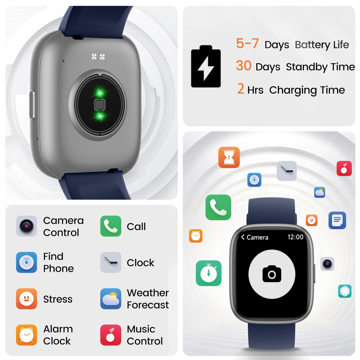 Cillso Smart Watch, Alexa Built-in, 1.83" Bluetooth Calling Fitness Watch