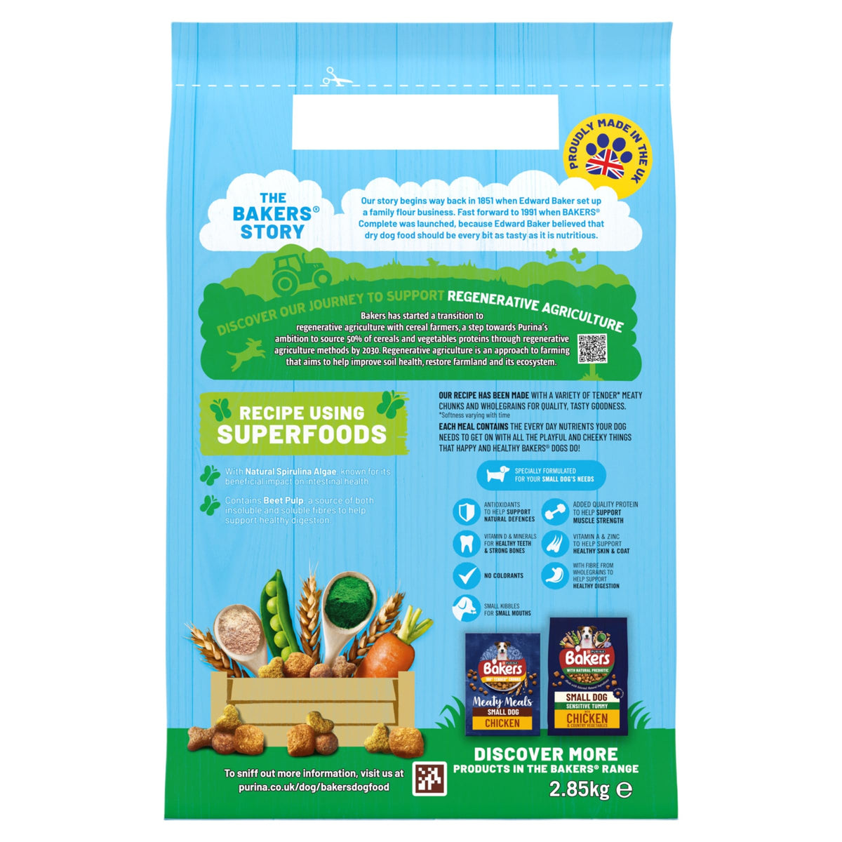 BAKERS Superfoods Small Dog Adult Dry Dog Food Chicken 1.1kg (Pack of 5)