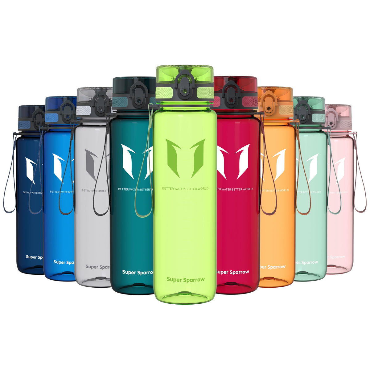 Sparrow Water Bottle 500ml/750ml/1L BPA-Free Tritan Drinks Bottle One-Click