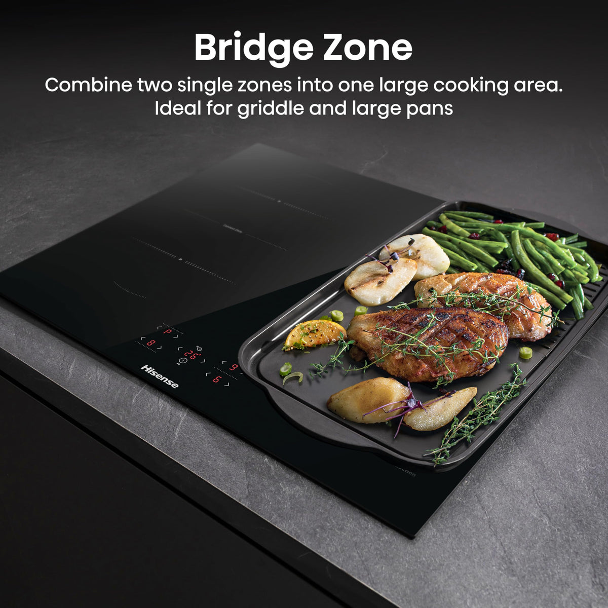Hisense E6432C Built-in 60cm Electric Ceramic Hob with Child Lock, Touch control, Timer Function - Black 7200W, 20 x 24 x 2 inches (L x W x H)